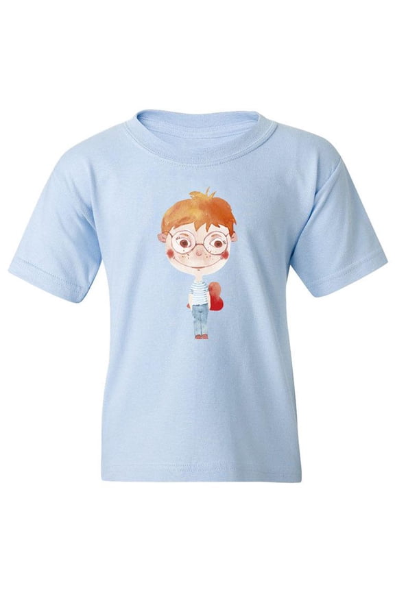 Boy With A Heart T-Shirt Juniors -Image by Shutterstock, Medium
