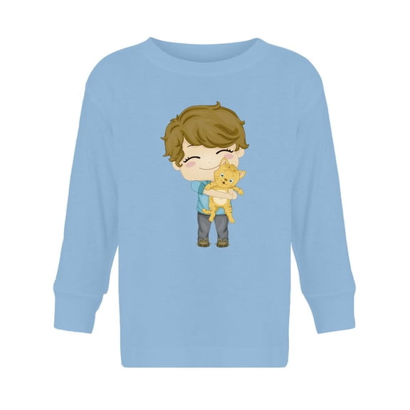 Boy With A Pet Kitten Long Sleeve Toddler -Image by Shutterstock, 2 Toddler