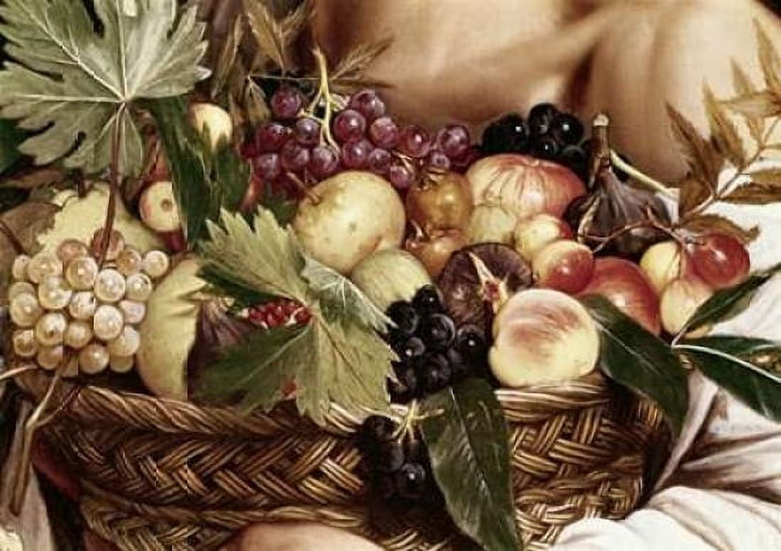 Boy With Basket of Fruit - Detail Canvas Art - Caravaggio (20 x 28)