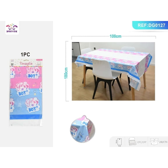 Boy and Girl Baby Cartoon Tablecloth