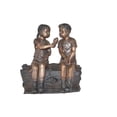 thumbnail image 1 of Nifao Boy and Girl enjoying an ice-cream bronze statue – Home Office Decor Sculpture, 28"L x 24"W x 33"H, 1 of 12