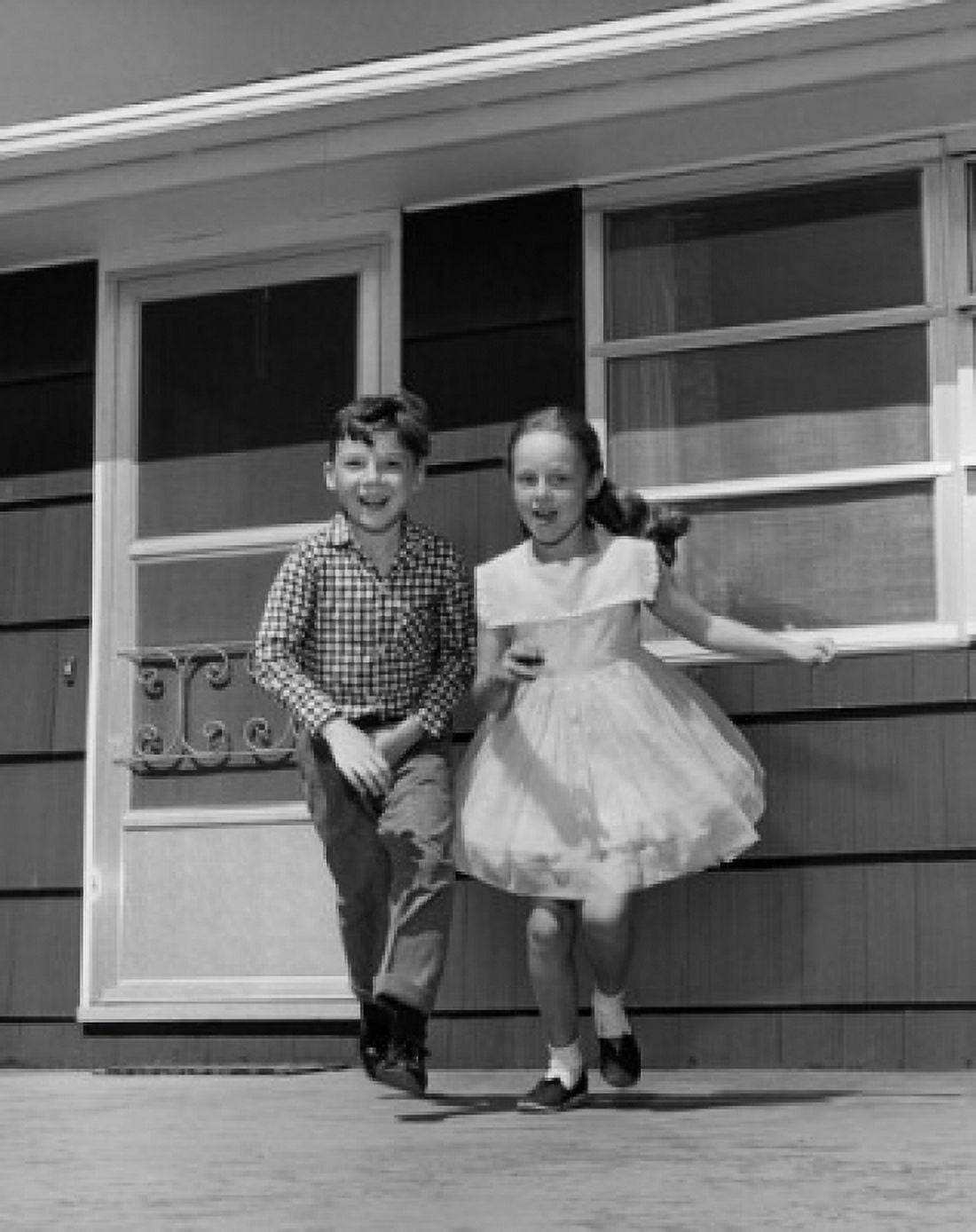 Boy and girl walking together Canvas Art - (18 x 24)