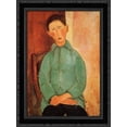 thumbnail image 1 of Boy in a Blue Shirt 19x24 Black Ornate Wood Framed Canvas Art by Modigliani, Amedeo, 1 of 2
