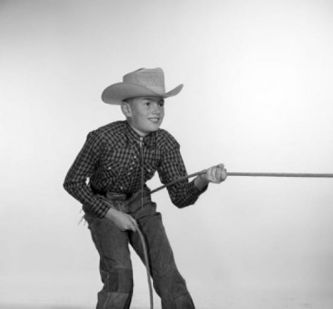Boy in cowboy costume Canvas Art - (24 x 36)