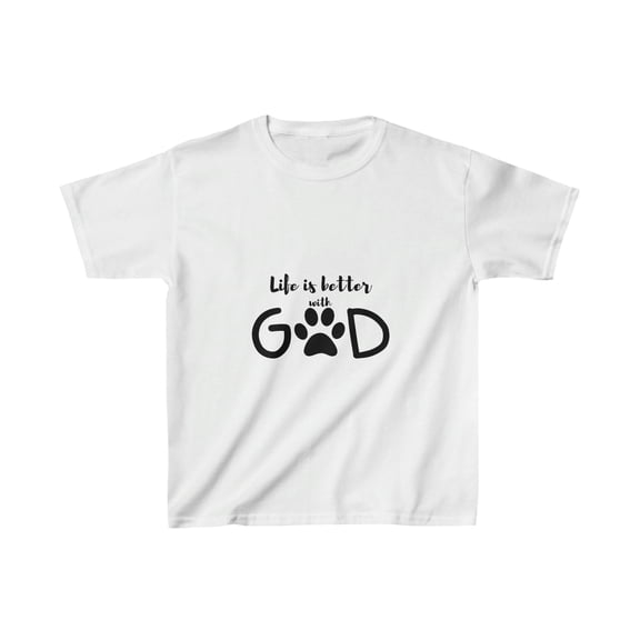 Boy or Girl Heavy Cotton™ Tee | Life is Better with God - Religious T-shirt