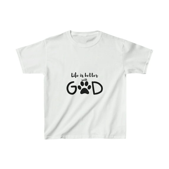 Boy or Girl Heavy Cotton™ Tee | Life is Better with God - Religious T-shirt