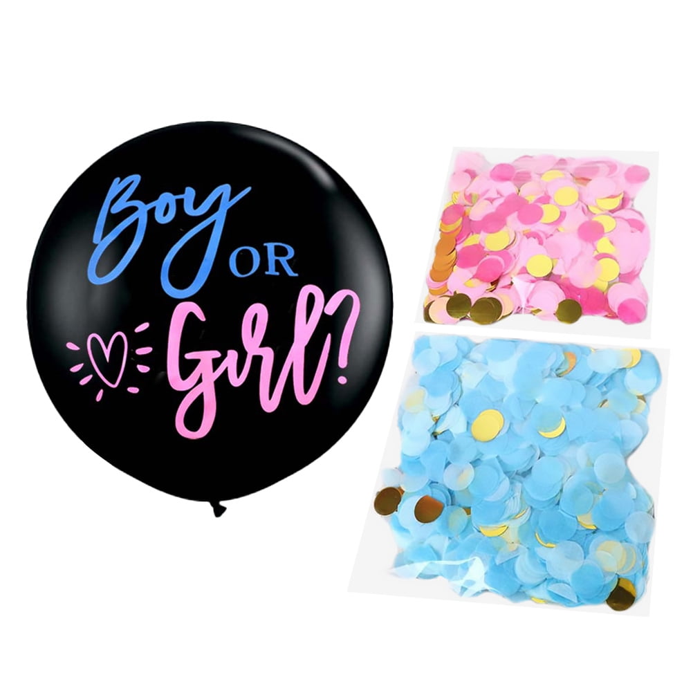 Boy or Girl Printing Balloon Baby Shower Balloon Gender Reveal Balloon (Black)