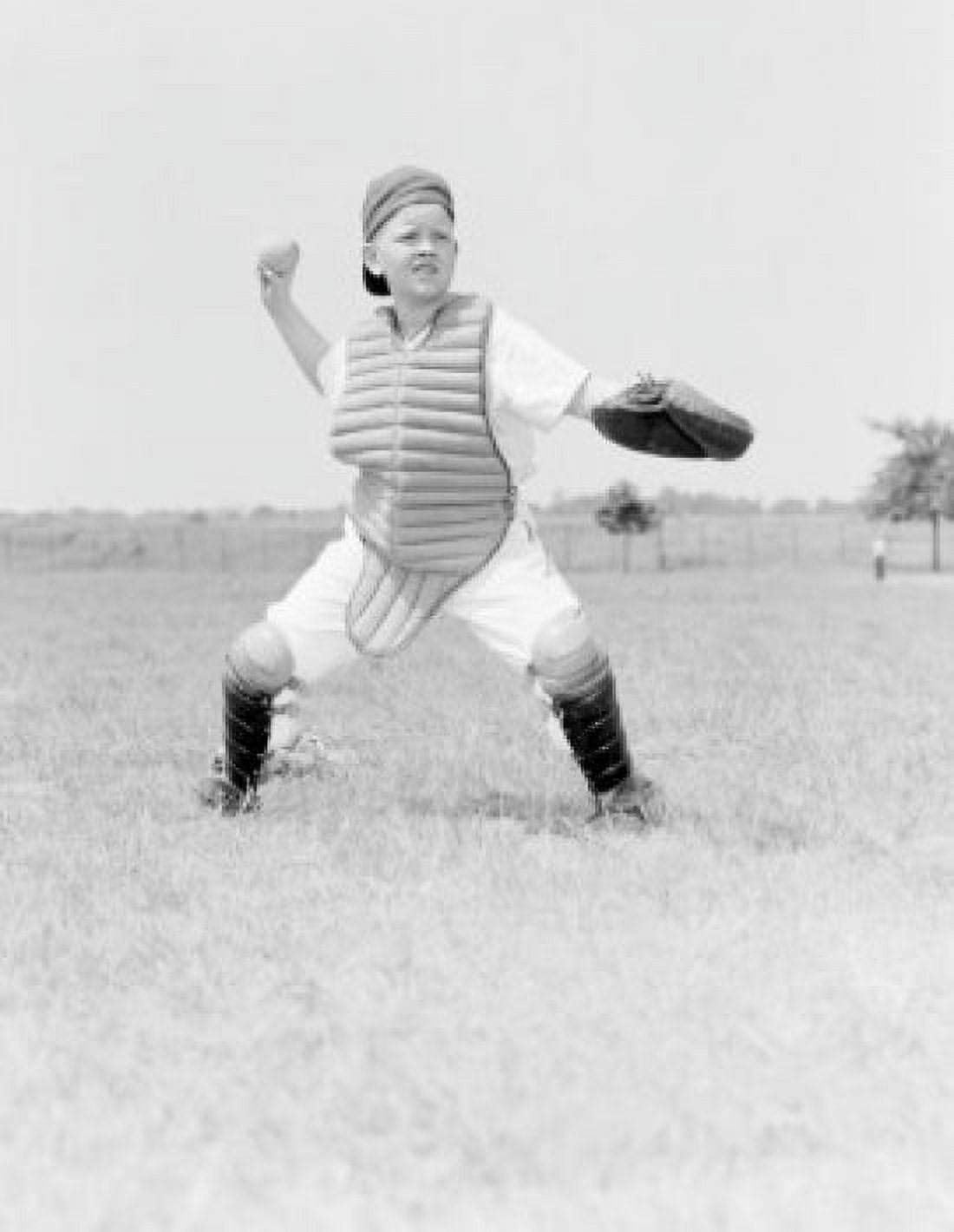 Boy playing baseball Canvas Art - (18 x 24)