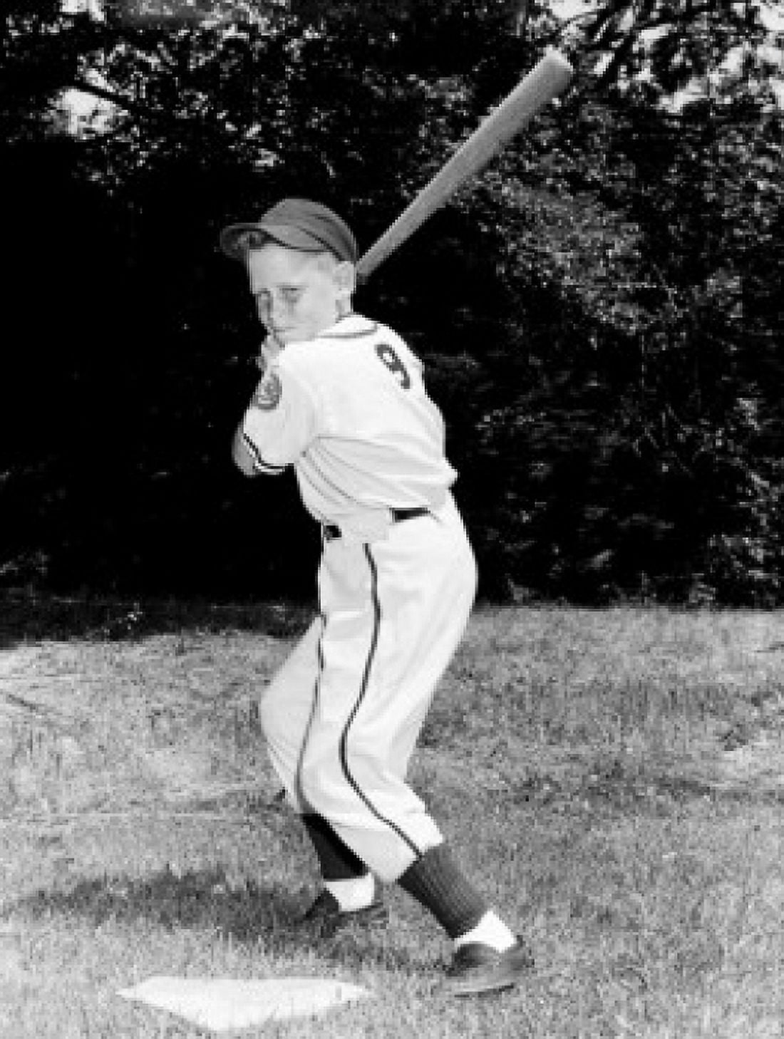 Boy playing baseball Canvas Art - (18 x 24)