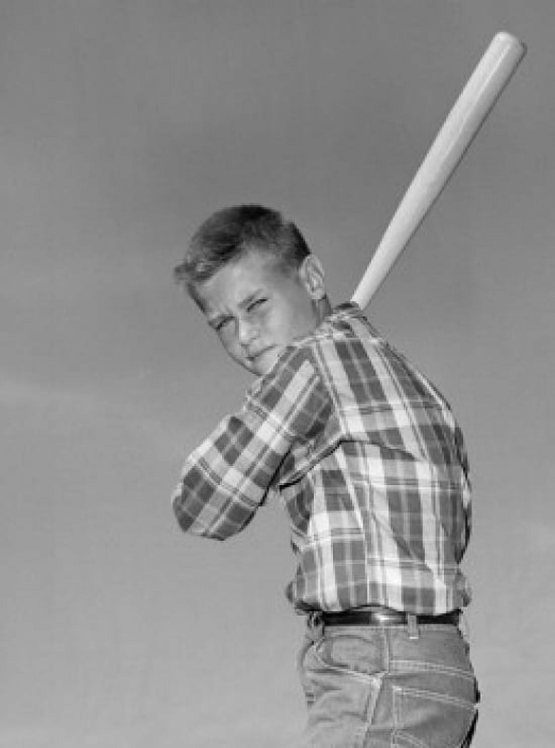 Boy playing baseball Canvas Art - (24 x 36)