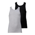 thumbnail image 1 of Boy's 100% Cotton Undershirt Tank Top, A-Shirts Black/Gray L, 3 Pack, 1 of 3