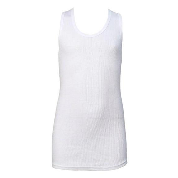 Boy's 100% Cotton Undershirt Tank Top, A-Shirts White XL, 3 Pack