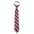thumbnail image 1 of Boy's 14 inch College Striped 14 inch Zipper Necktie - Purple Gold, 1 of 2