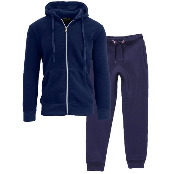 Boy's 2 Piece Fleece Jogger Sweatpants and Hoodie Sweatshirt Set