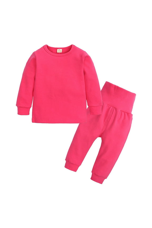 Boy's 2-Piece Long-Sleeved Shirt and Pants Set - Sweatshirt & Joggers Bundle for Kids and Toddlers Solid Color Girls Sweatsuits Winter