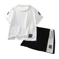 Boy's 2 Piece Outfit Tee Shirt with Sports Shorts Boys Fashion for Kids Girl 5-6 Years