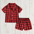 thumbnail image 1 of Boy's 2 Piece Outfits Short Sleeve Collar Button Down Shirt and Shorts Clothing Set Orange 6-12 Months, 1 of 3