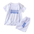 thumbnail image 1 of Boy's 2 Piece Outfits Sport T-Shirt and Mesh Shorts Set Toddler Boy Clothes for Kids Boys 6-7 Years, 1 of 9