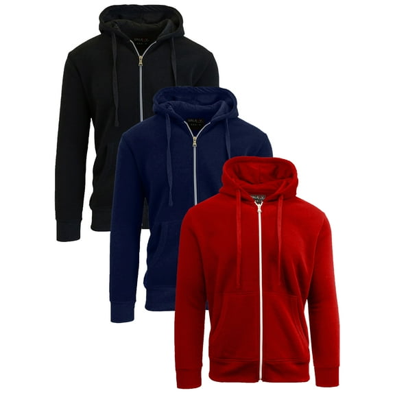 Boy's 3-Pack Fleece-Lined Zip-Up Hoodie