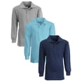 thumbnail image 1 of Boy's 3-Pack Uniform Long Sleeve Polo Shirts, 1 of 5