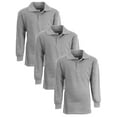 thumbnail image 1 of Boy's 3-Pack Uniform Long Sleeve Polo Shirts, 1 of 3