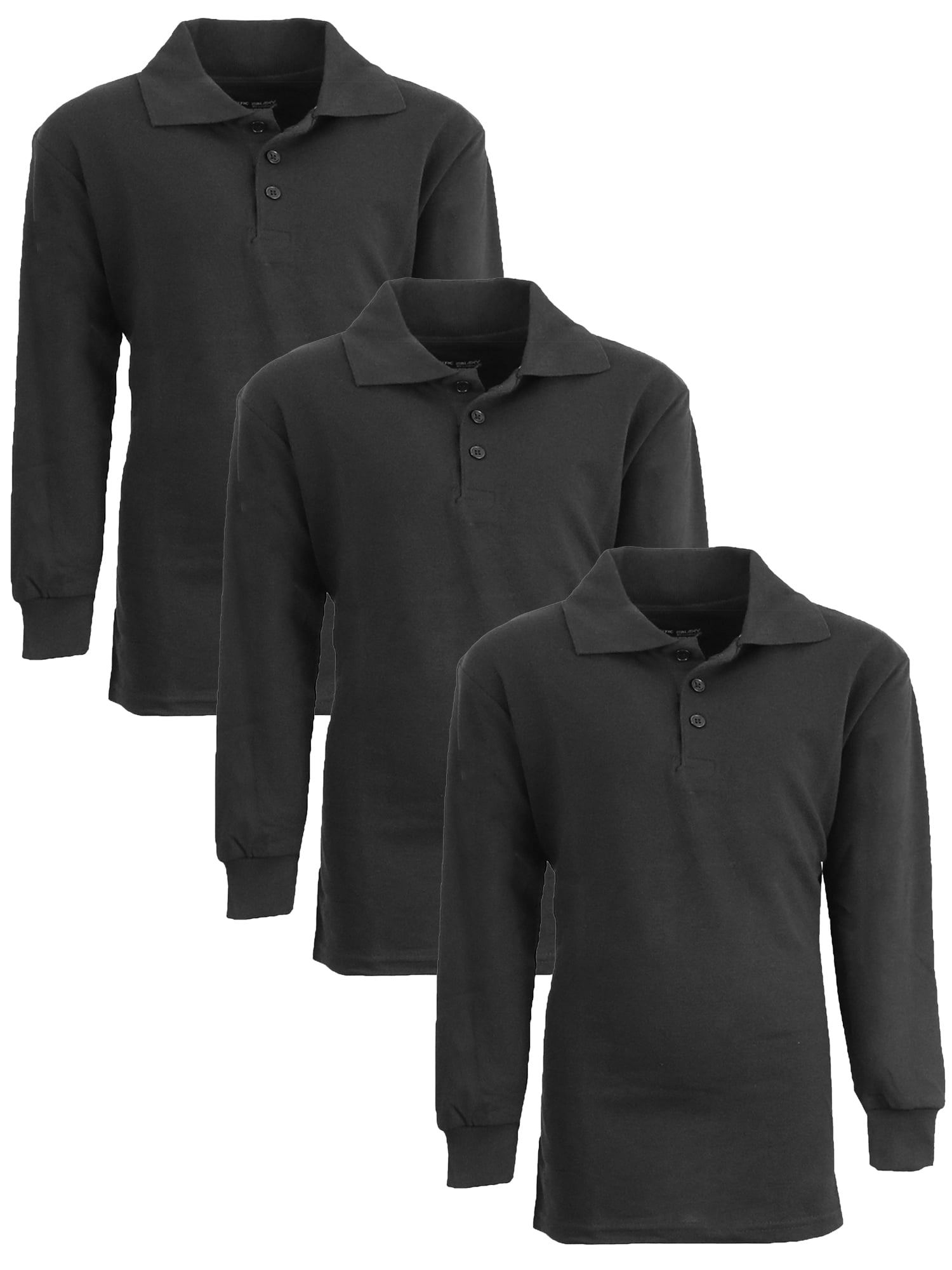Boy's 3Pack Uniform Long Sleeve Polo Shirts