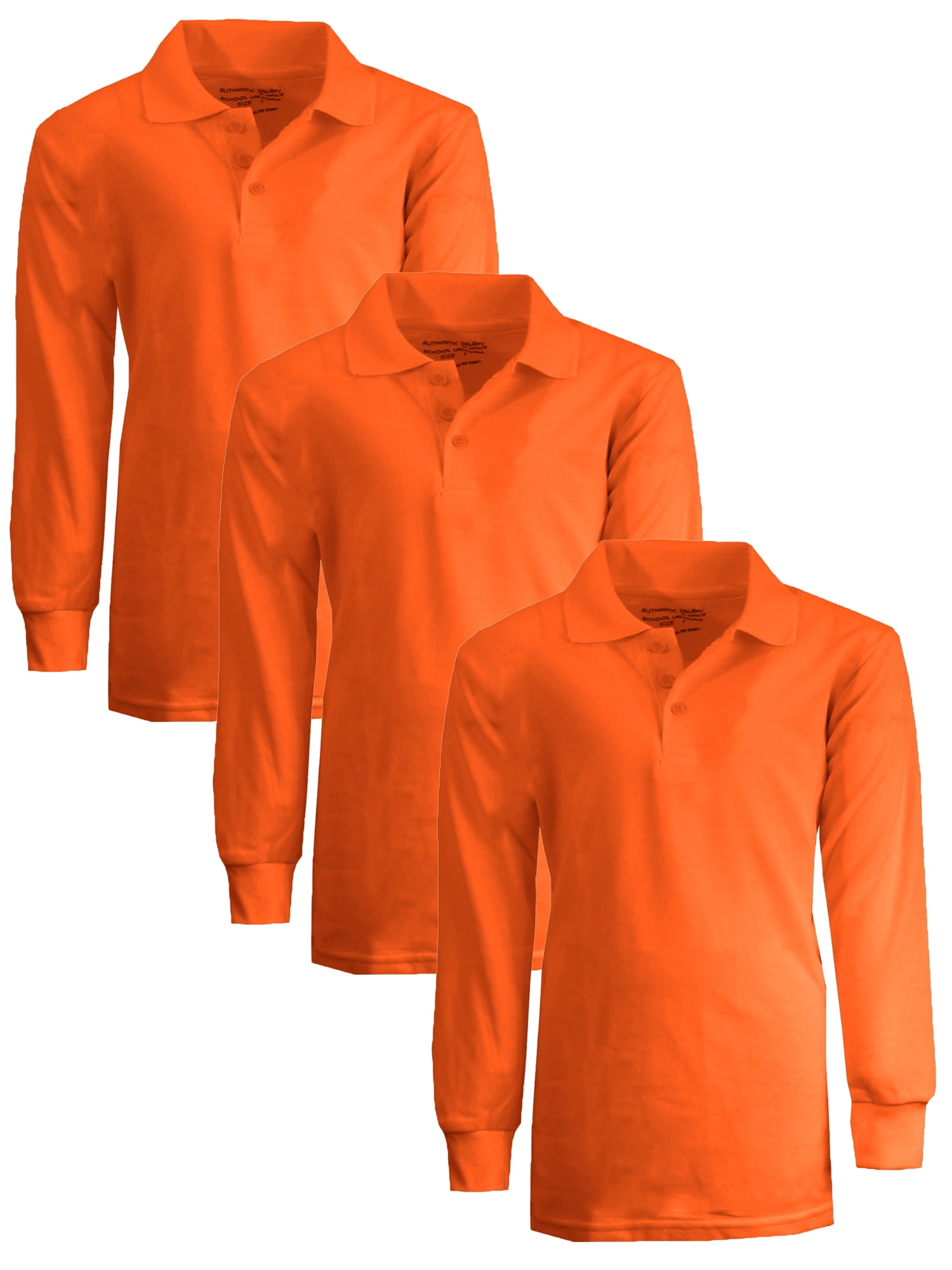 Boy's 3Pack Uniform Long Sleeve Polo Shirts
