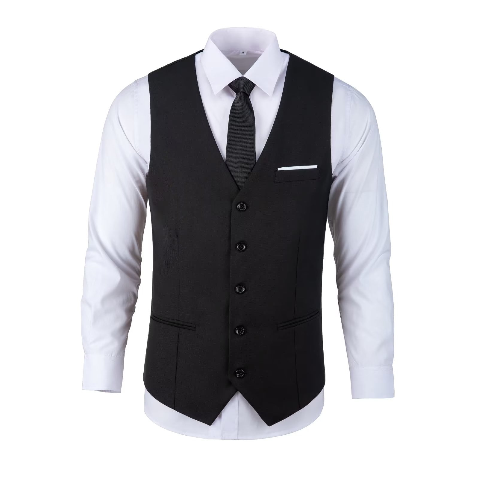 Boy's 4 Button Formal Boy Suit Vest White Shirt and Die Black 8Years