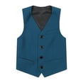 thumbnail image 1 of QWIED Boy's 4 Button formal Suit Solid Color Vest Wedding Flower Child School Play Host Waistcoat Kid formal Vest Jacket Size 3-4, 1 of 3
