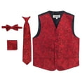 thumbnail image 1 of Gioberti Kids and Boys 4pc Paisley Vest Set - Vest, Bowtie, Tie, Pocket Square, 1 of 5
