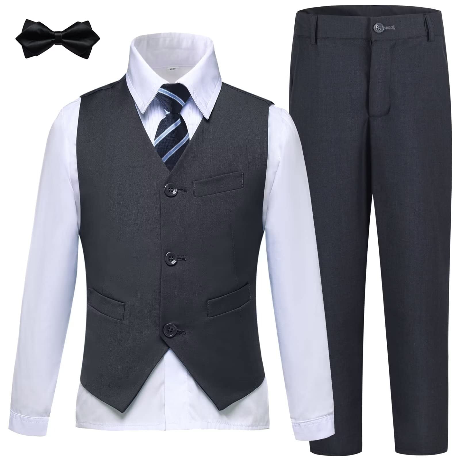 Boy's 4Piece Formal Suit Set Boys Formal Elegant Dresswear Vest Set