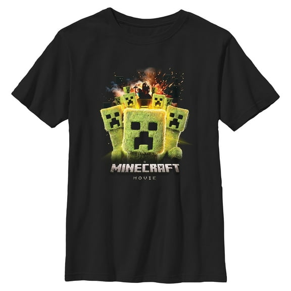 Boy's A Minecraft Movie Creepers Scene  Graphic T-Shirt