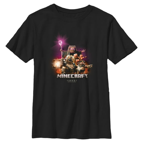 Boy's A Minecraft Movie Piglins Attack  Graphic T-Shirt