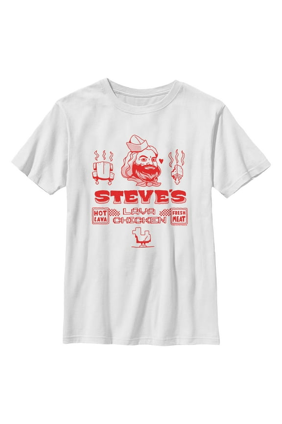 Boy's A Minecraft Movie Steve Lava Chicken  Graphic T-Shirt