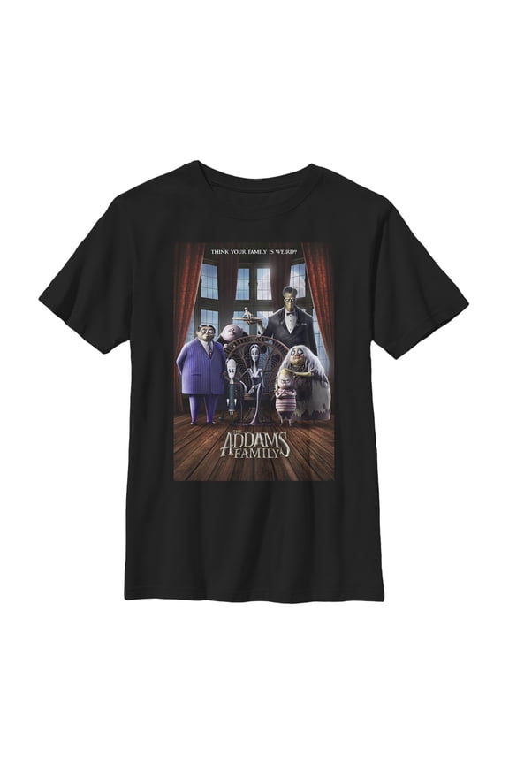 Boy's Addams Family Theatrical Poster Graphic Tee Black Medium