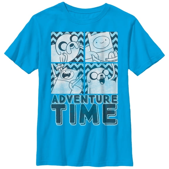 Boy's Adventure Time Finn and Jake Box Graphic Tee Turquoise Large
