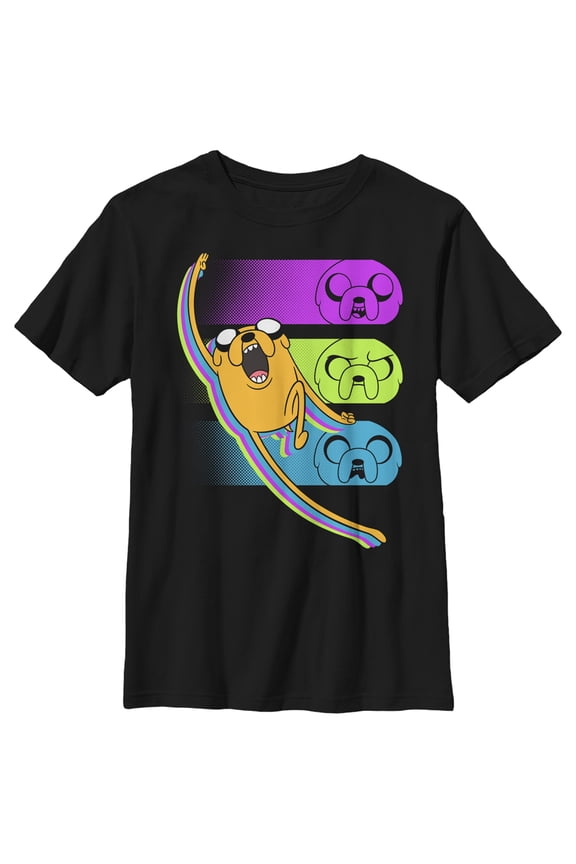 Boy's Adventure Time Jake Triple Threat Graphic Tee Black Large
