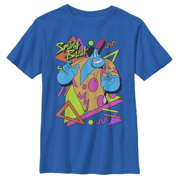 Boy's Aladdin 90's Spring Break Genie Graphic Tee Royal Blue Medium