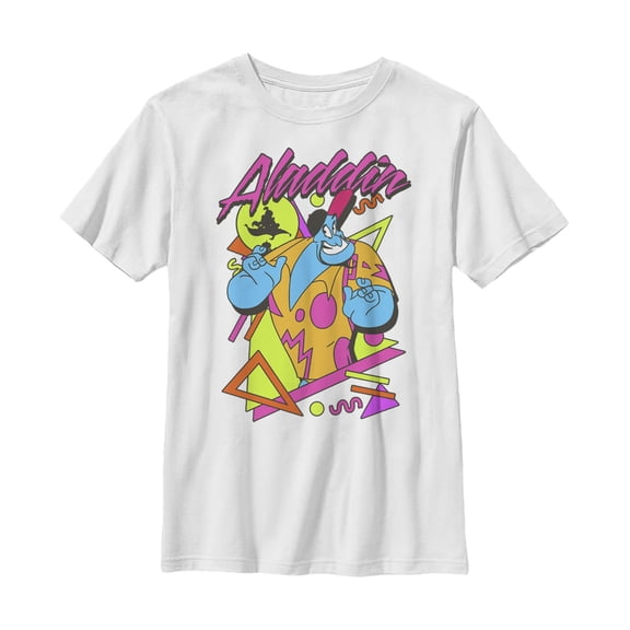 Boy's Aladdin 90s Genie Graphic Tee White Small