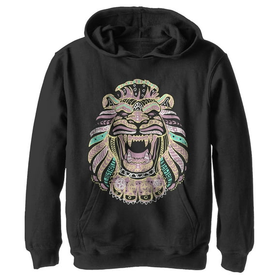 Boy's Aladdin Aladdin Henna Cave of Wonders Pull Over Hoodie Black Medium