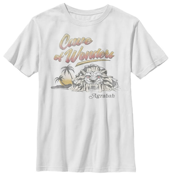 Boy's Aladdin Cave of Wonder Postcard  Graphic Tee White Large