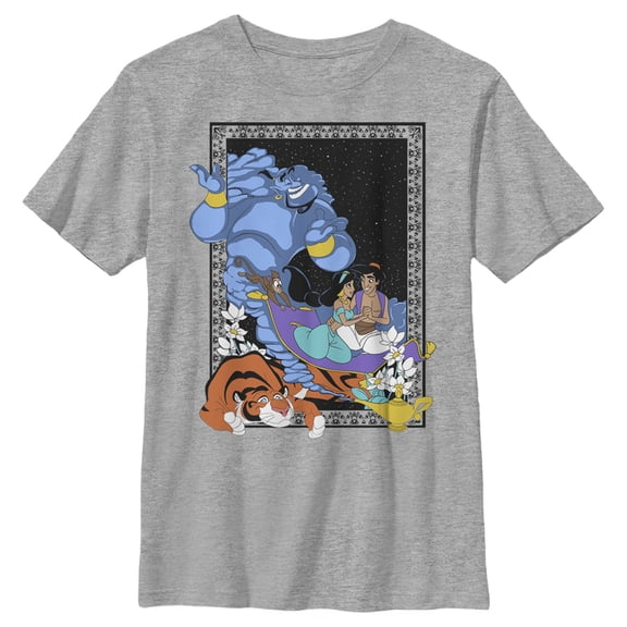 Boy's Aladdin Character Frame Graphic Tee Athletic Heather Small