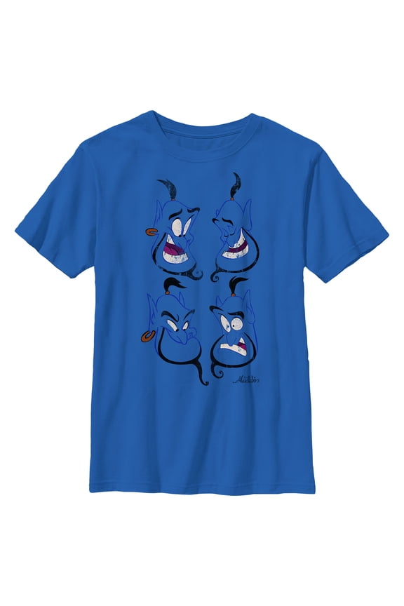 Boy's Aladdin Expressions of Genie Graphic Tee Royal Blue X Small