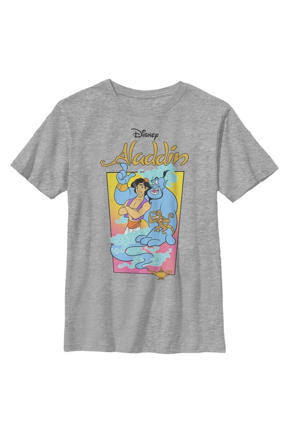 Boy's Aladdin Friend Trio Graphic Tee Athletic Heather Medium
