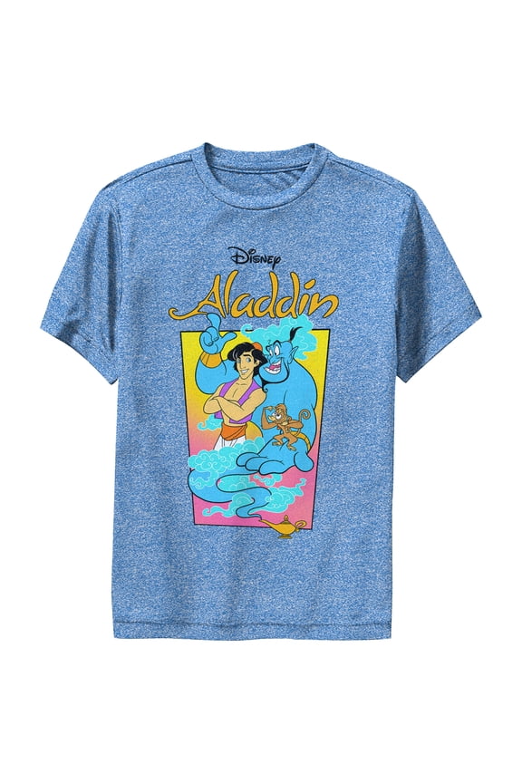 Boy's Aladdin Friend Trio Performance Graphic Tee Royal Blue Heather X Large