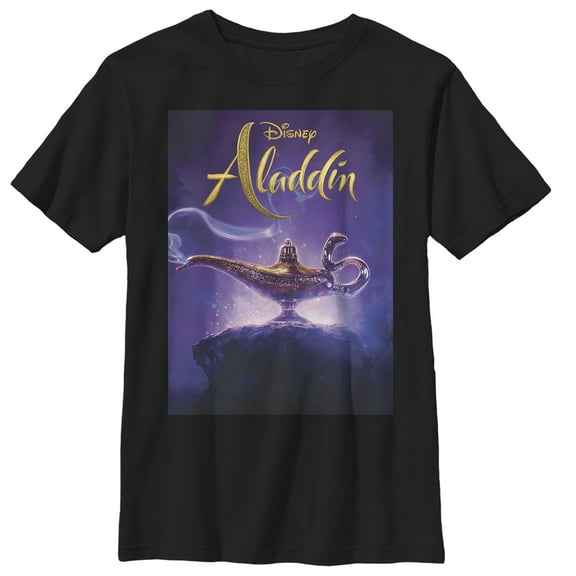 Boy's Aladdin Movie Poster Magic Graphic Tee Black Large