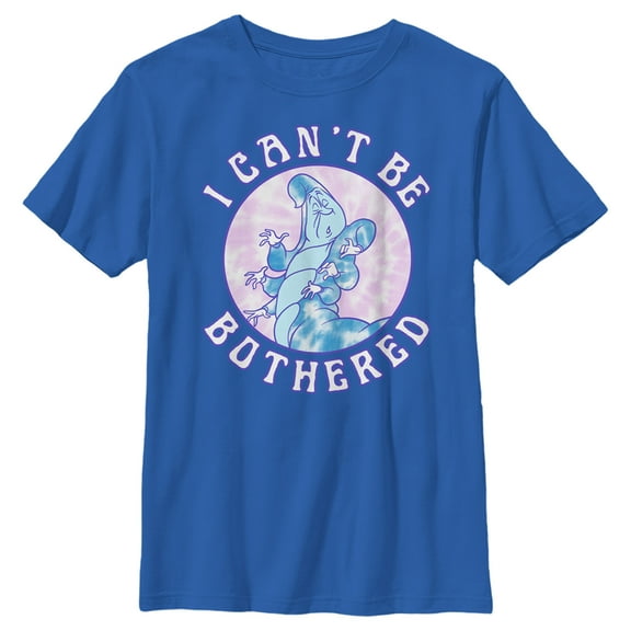 Boy's Alice in Wonderland I Can't Be Bothered Says Absolem  Graphic Tee Royal Blue X Small