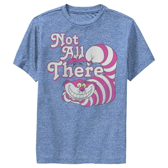 Boy's Alice in Wonderland Not All There, Cheshire Cat  Performance Graphic Tee Royal Blue Heather Medium