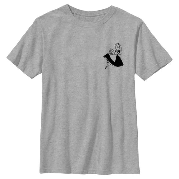 Boy's Alice in Wonderland Pocket Sketch Alice  Graphic Tee Athletic Heather Small
