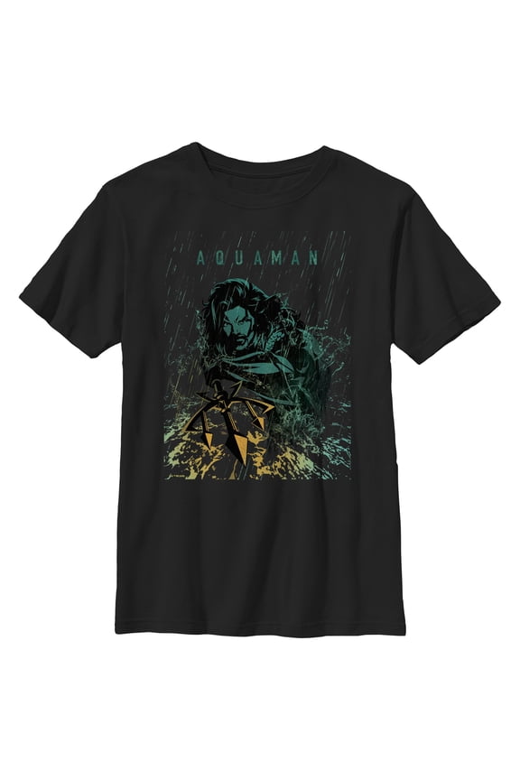 Boy's Aquaman King Ocean Rain  Graphic T-Shirt